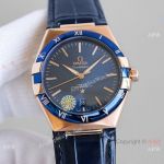 AAA Grade Swiss Replica Omega Constellation Gent's Watch Rose Gold and Blue_th.jpg